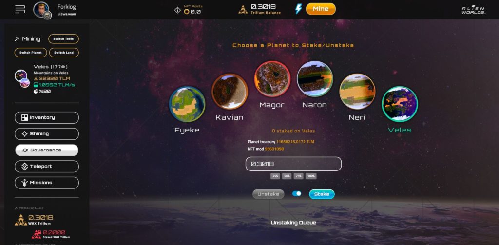 Alien Worlds: стейкінг у планетарному ДАО